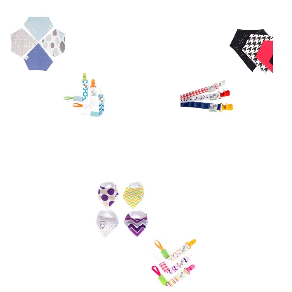 Billy Goat Drool Bibs with pacifier clips Sets